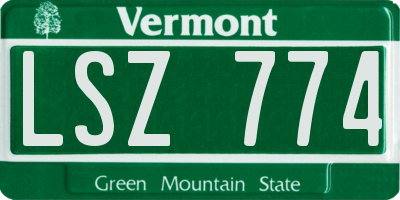 VT license plate LSZ774