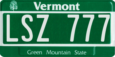 VT license plate LSZ777