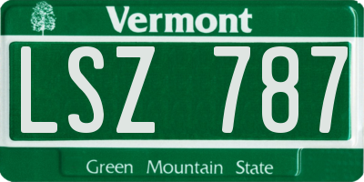 VT license plate LSZ787