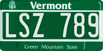 VT license plate LSZ789