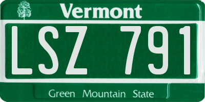 VT license plate LSZ791