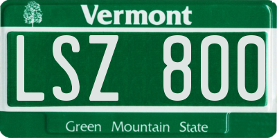 VT license plate LSZ800