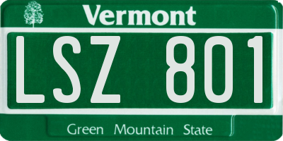 VT license plate LSZ801