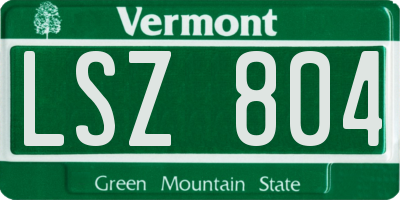 VT license plate LSZ804