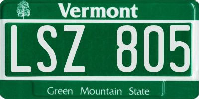 VT license plate LSZ805