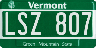 VT license plate LSZ807