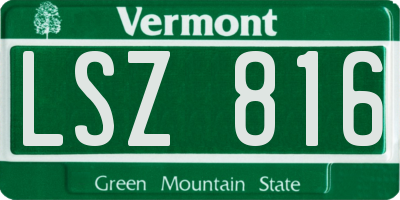 VT license plate LSZ816