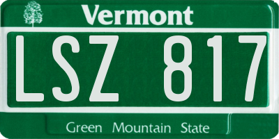 VT license plate LSZ817