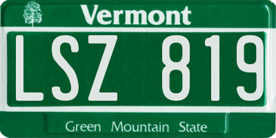 VT license plate LSZ819