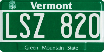 VT license plate LSZ820