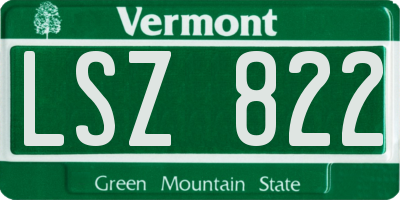 VT license plate LSZ822