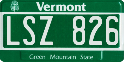 VT license plate LSZ826