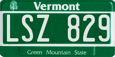 VT license plate LSZ829
