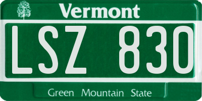 VT license plate LSZ830