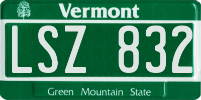 VT license plate LSZ832