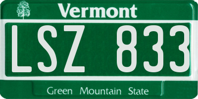 VT license plate LSZ833
