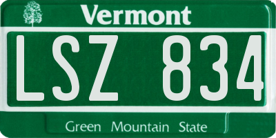 VT license plate LSZ834