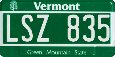 VT license plate LSZ835