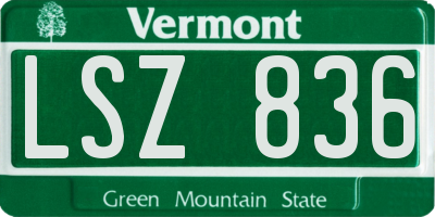 VT license plate LSZ836