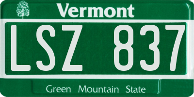 VT license plate LSZ837