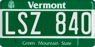 VT license plate LSZ840