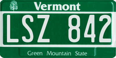 VT license plate LSZ842
