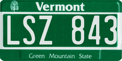 VT license plate LSZ843