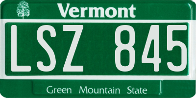 VT license plate LSZ845
