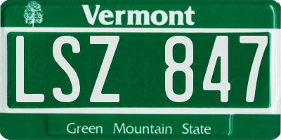 VT license plate LSZ847