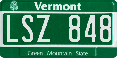 VT license plate LSZ848