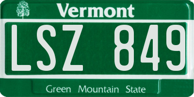 VT license plate LSZ849