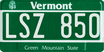 VT license plate LSZ850