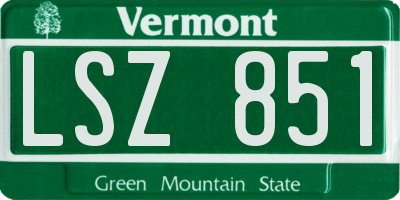 VT license plate LSZ851
