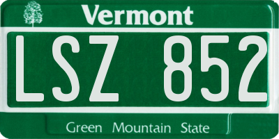 VT license plate LSZ852