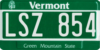 VT license plate LSZ854