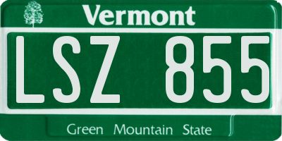 VT license plate LSZ855