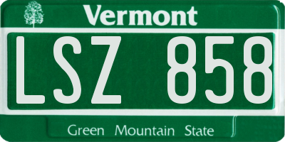 VT license plate LSZ858