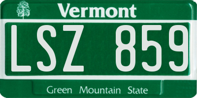VT license plate LSZ859