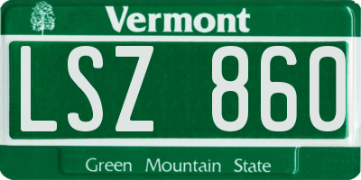 VT license plate LSZ860