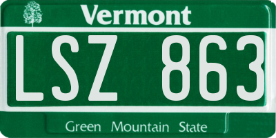 VT license plate LSZ863