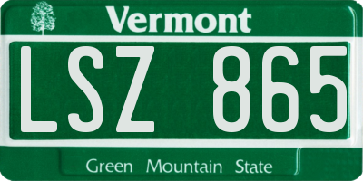 VT license plate LSZ865