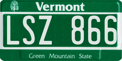 VT license plate LSZ866