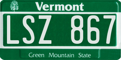 VT license plate LSZ867