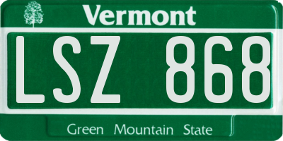 VT license plate LSZ868