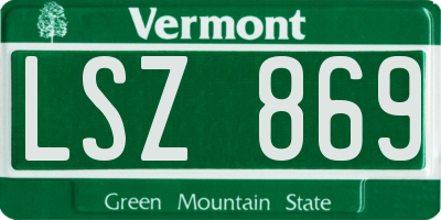 VT license plate LSZ869