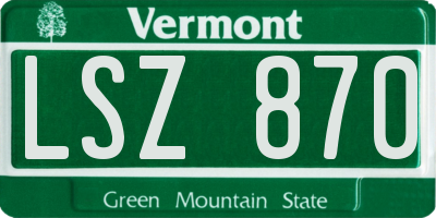 VT license plate LSZ870