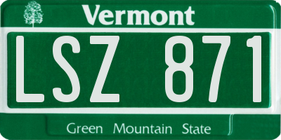 VT license plate LSZ871