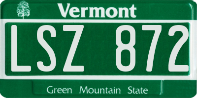 VT license plate LSZ872