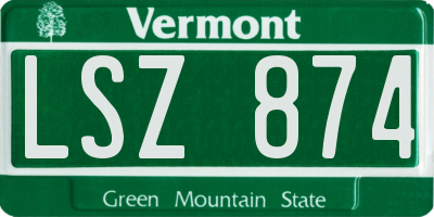 VT license plate LSZ874