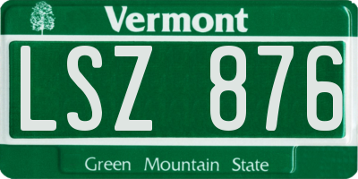 VT license plate LSZ876